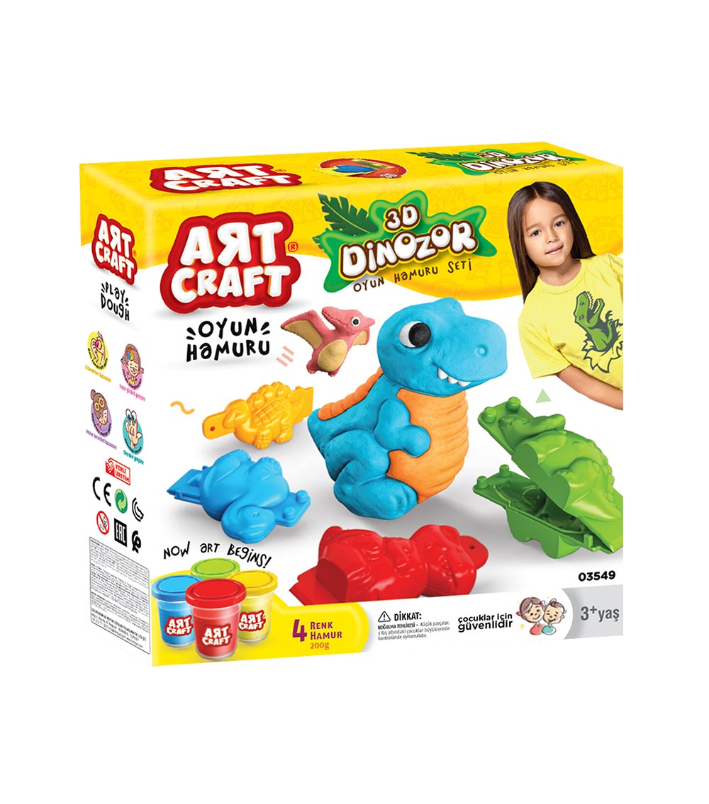3d dinozor hamur set